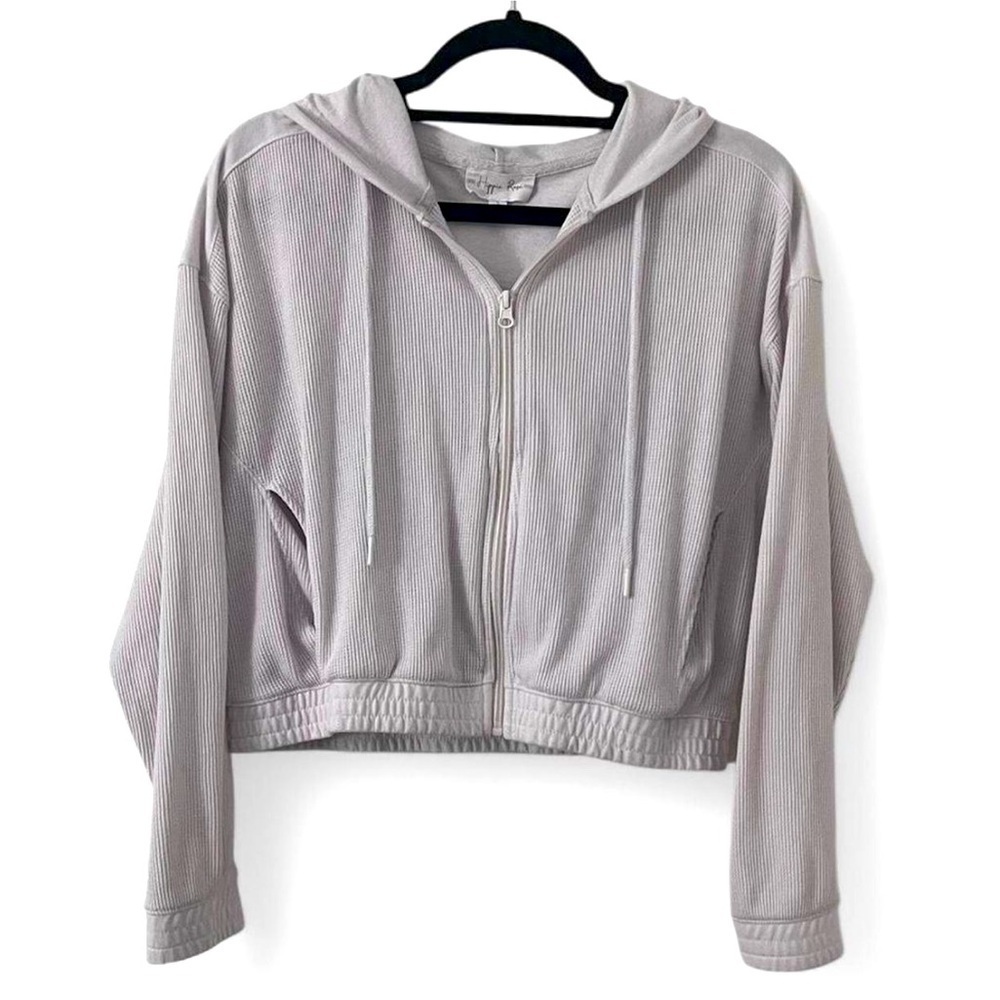 Hippie Rose Cream Hooded Zip-Up Top